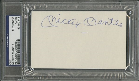 Mickey Mantle Signed 3x5 Index Card